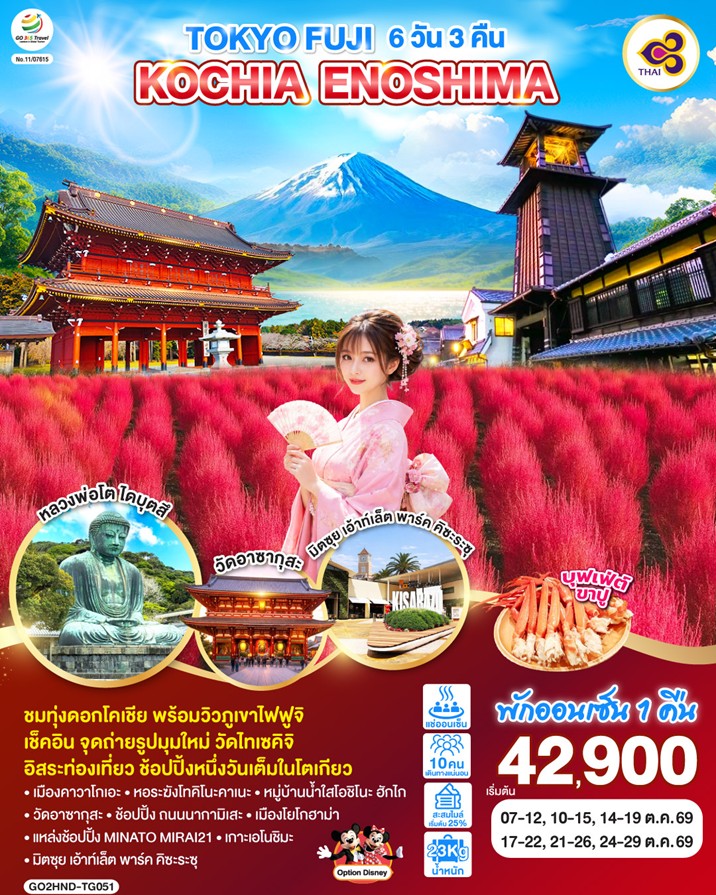 TOKYO FUJI KOCHIA ENOSHIMA 6D 3N โดยสายการบินไทย [TG]